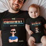 The Original The Remix - Personalized Matching Shirt And Baby Bodysuit - Image 3