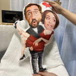 Custom Funny Face Couple - Personalized Photo Custom Shaped Pillow - Image 2