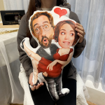 Custom Funny Face Couple - Personalized Photo Custom Shaped Pillow - Image 3