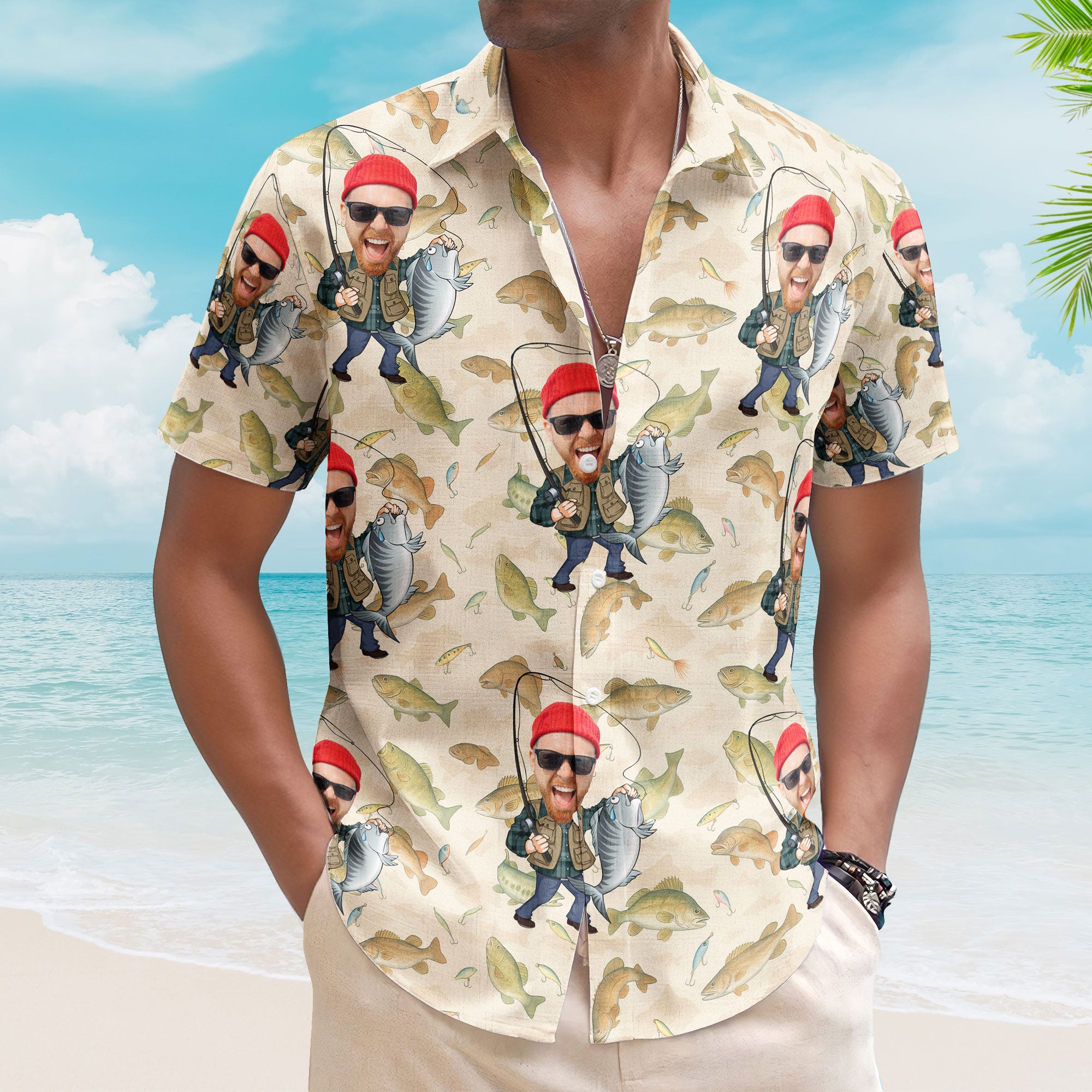Fishing-Man-Personalized-Photo-Hawaiian-Shirt_1.jpg Fishing Man - New Version - Personalized Photo Hawaiian Shirt - Image 1