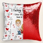I F*cking Love You Either Way Works - Custom Sequin Pillow - Image 2