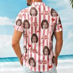 I Love My Wife Stripe Pattern Summer Trip - Personalized Photo Hawaiian Shirt - Image 2