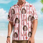 I Love My Wife Stripe Pattern Summer Trip - Personalized Photo Hawaiian Shirt - Image 4