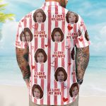 I Love My Wife Stripe Pattern Summer Trip - Personalized Photo Hawaiian Shirt - Image 5