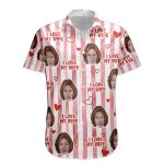 I Love My Wife Stripe Pattern Summer Trip - Personalized Photo Hawaiian Shirt - Image 6