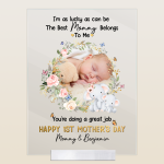 I'm As Lucky As Can Be The Best Mommy Belongs To Me - Personalized Acrylic Photo Plaque - Image 5