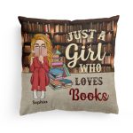 Just A Girl Who Loves Books Vintage Version - Personalized Pillow (Insert Included)