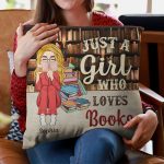 Just A Girl Who Loves Books Vintage Version - Personalized Pillow (Insert Included) - Image 3