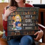 Just A Girl Who Loves Books, Bookshelf - Personalized Pillow (Insert Included) - Image 4