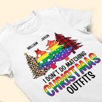 Lgbt I Don't Do Matching Christmas Outfits - Personalized Matching Couple Shirt - Image 6