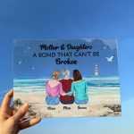 Mother & Daughters A Bond That Can't Be Broken Sea - Personalized Acrylic Plaque - Image 4