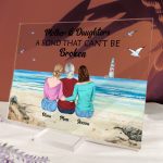 Mother & Daughters A Bond That Can't Be Broken Sea - Personalized Acrylic Plaque - Image 5