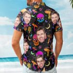 Magic Mushroom And Skull Gift For Men - Custom Photo Hawaiian Shirts - Image 4