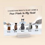 Paw Prints In My Home & Paw Prints In My Heart - Personalized Acrylic Plaque - Christmas, Loving Gift For Pet Lover, Dog Lover, Dog Owner, Cat Lover Cat Owner - Image 2