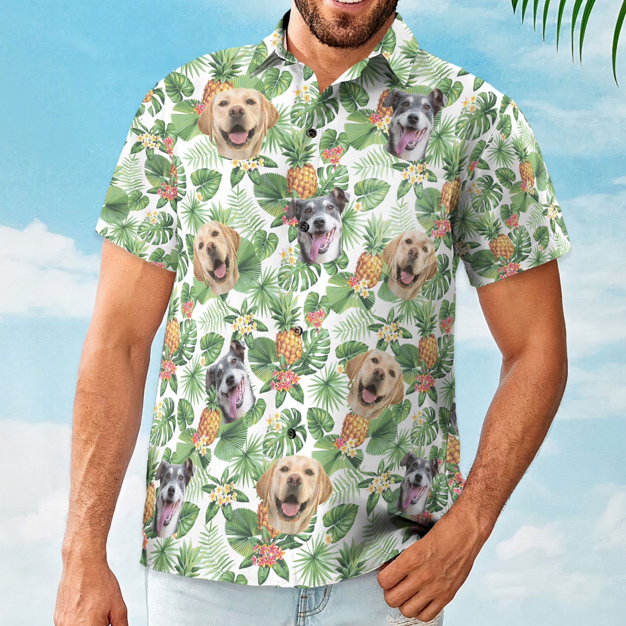 Photo-Inserted_-Custom-Pet-Face-Personalized-Hawaiian-Shirt_4.jpg Custom Pet Face - Personalized Photo Hawaiian Shirt - Image 1