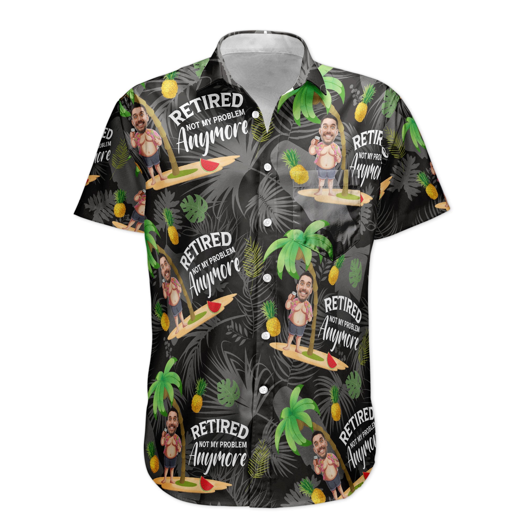 Photo-Inserted_-Retired-Not-My-Problem-Anymore-Personalized-Hawaiian-Shirt_1.jpg Retired Not My Problem Anymore - Personalized Photo Hawaiian Shirt - Image 1