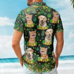 St.Patrick's Day Shamrock Paws Custom Funny Pet Face - Custom Photo Hawaiian Shirts - Image 2