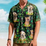 St.Patrick's Day Shamrock Paws Custom Funny Pet Face - Custom Photo Hawaiian Shirts - Image 4