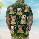 St.Patrick's Day Shamrock Paws Custom Funny Pet Face - Custom Photo Hawaiian Shirts - Image 5