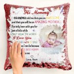 The Best Mommy Belongs To Me First Mom New Mom Gift - Custom Photo Sequin Pillow
