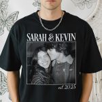 Vintage Couple Picture Matching, Anniversary Gift, Valentine's Day Gifts - Personalized Photo Comfort Tee - Image 4